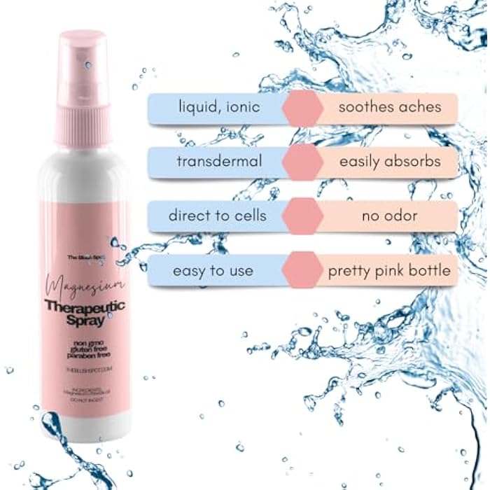 The Blush Spot Pure Magnesium Oil Spray 8 oz - Topical Magnesium Spray for Sleep Extra Strength - Less Sting - Less Itch - 100% Natural and Organic Oil - Made in USA - Image 2