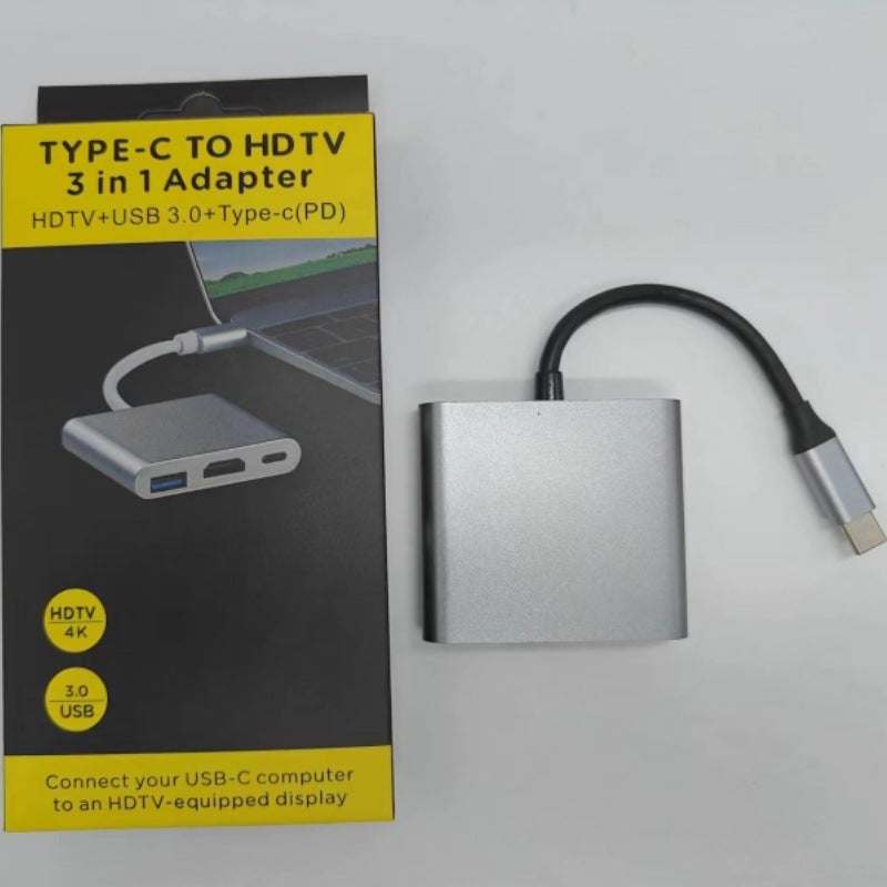 Factory Three-In-One Usb Docking Station Notebook 4K Adapter Type-C To Hdmi Converter - Image 1