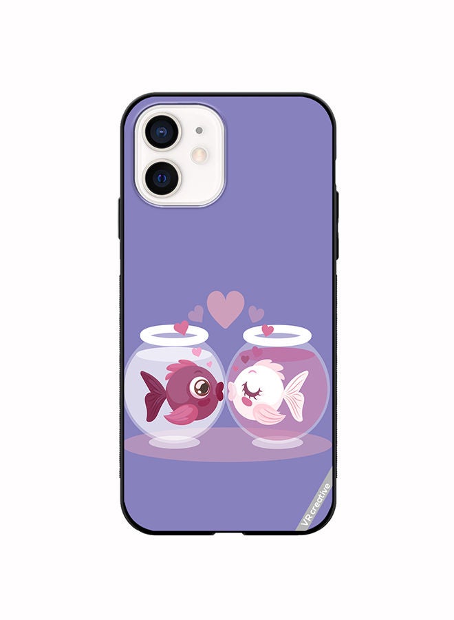 VR CREATIVE Protective Case Cover For Apple iPhone 12 mini Love Fish Design Multicolour - Image 1