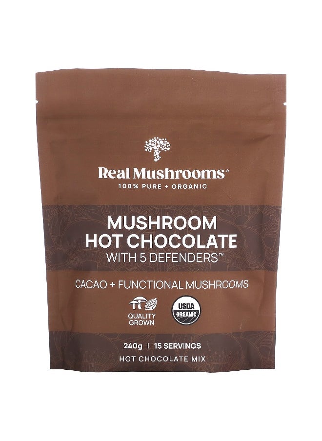 Real Mushrooms Real Mushrooms, Mushroom Hot Chocolate with 5 Defenders, 240 g  - Image 1