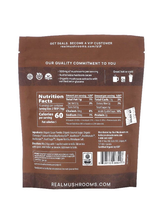 Real Mushrooms Real Mushrooms, Mushroom Hot Chocolate with 5 Defenders, 240 g  - Image 2