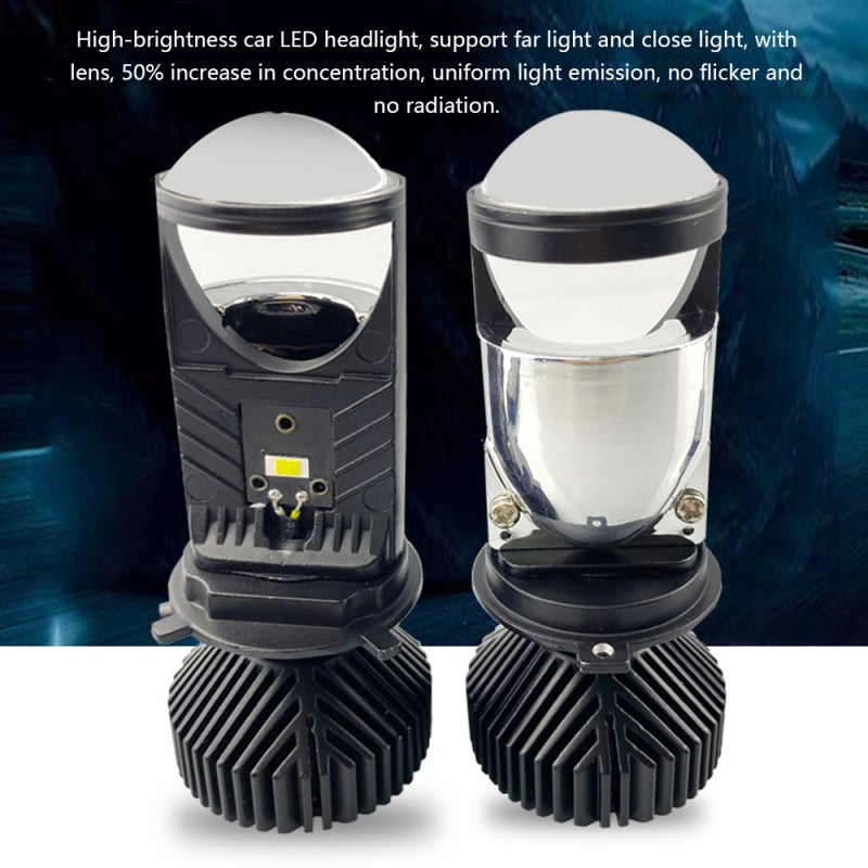 Car LED Headlight Bulbs: Black High-brightness LED Headlights - 50% Higher Concentration Silent Cooling Fan Headlight Bulbs for Automotive Driving in All Weather Conditions - Image 2