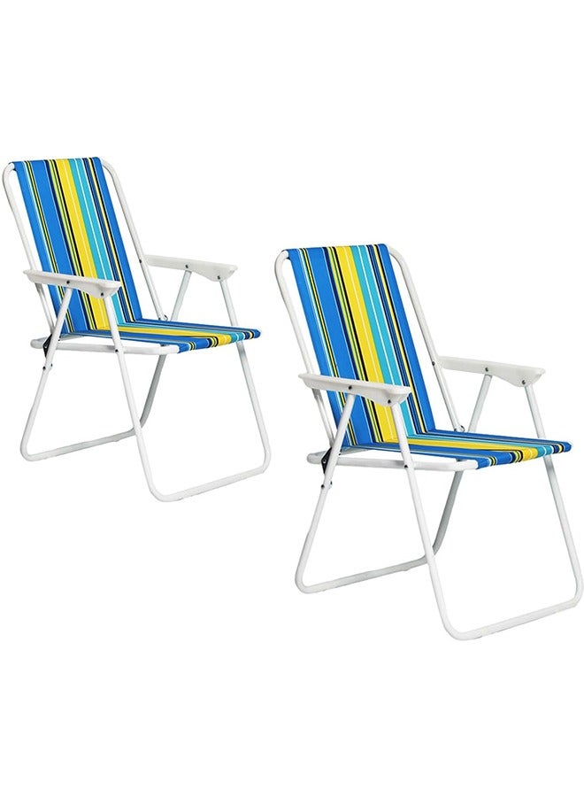 Generic Camping Foldable Beach Chair，Camping Chair for Adults，Lightweight Portable Backpack Chair with Hard Armrest,for Outdoor/Lawn/Trip/Picnic - Image 1
