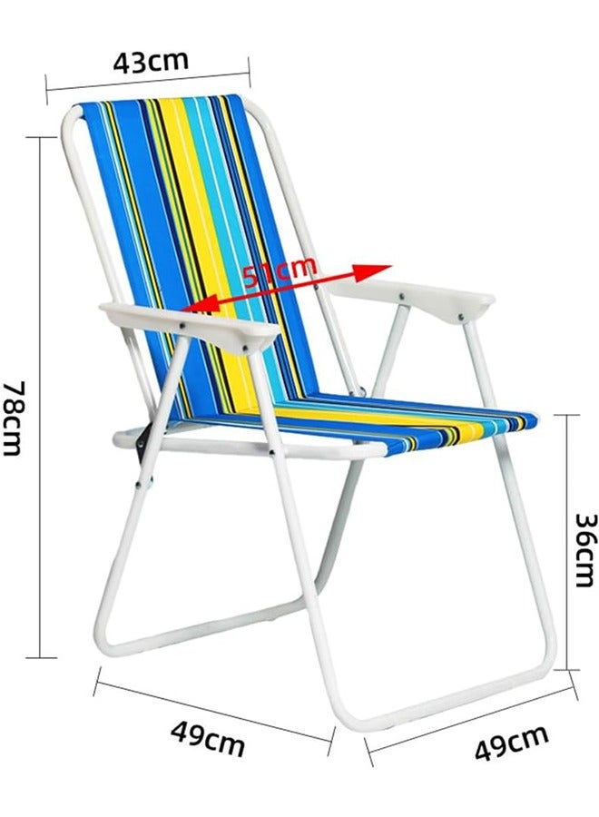 Generic Camping Foldable Beach Chair，Camping Chair for Adults，Lightweight Portable Backpack Chair with Hard Armrest,for Outdoor/Lawn/Trip/Picnic - Image 2