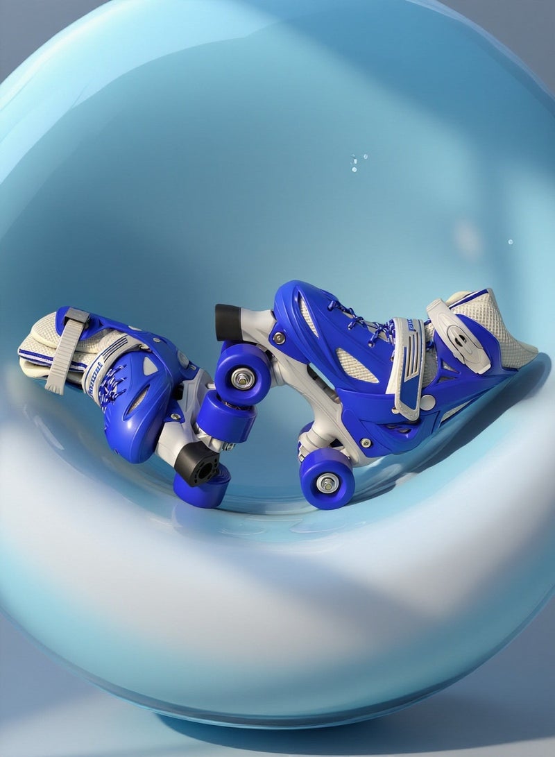 إيزي فيتشور زلاجات إيزي فيوتشر للأولاد والبنات، قابلة للتعديل، صفان من العجلات، 4 عجلات، مناسبة للأماكن المغلقة والمفتوحة، للأطفال، تتضمن مجموعة كاملة من معدات الحماية، 3 ألوان، 4 مقاسات للاختيار من بينها، رقم 1302H - Image 1