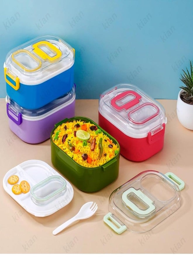 Kian Lunch Box with Bottle Set for School | School Lunch Box for Boys | l Lunch Box for Girls | Tiffin Box with Water Bottle | Lunch Box Combo with Bottle and Spoon (Multi Color) (2 pcs) - Image 3