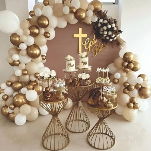 YOURS DECOR Beige Balloon Decoration Kit - Golden Chrome, White & Sand White Balloons for Birthday, Weddings, Anniversary & New Year Events Garland Set | Birthday Decoration Items for Kids & Adult - Image 4