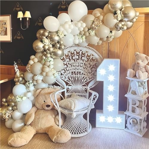 YOURS DECOR Beige Balloon Decoration Kit - Golden Chrome, White & Sand White Balloons for Birthday, Weddings, Anniversary & New Year Events Garland Set | Birthday Decoration Items for Kids & Adult - Image 5