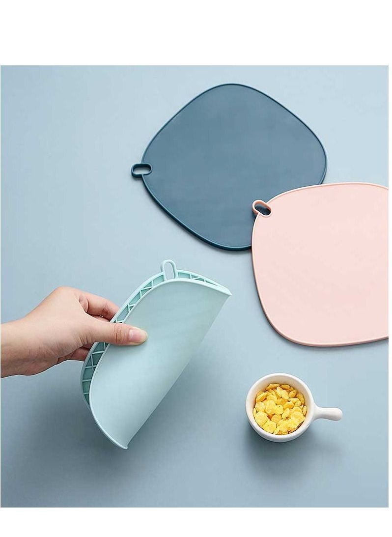 Loquat 3pcs TPR Thickened Anti-Scalding Heat Insulation Pad Dark Blue/Pink/Light Blue  - Image 3