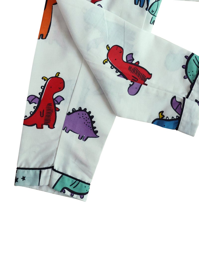 كيدابهو طقم بيجامات للأطفال - ديناصورات مكتنزة ملونة 2 قطعة - Image 3