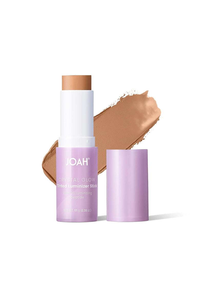JOAH JOAH Crystal Glow Tinted Luminizer Stick Multitasking Korean Makeup Highlighter and Bronzer Stick Customizable Formula for a Natural Glow Peptide Infused Medium with Warm Undertones 