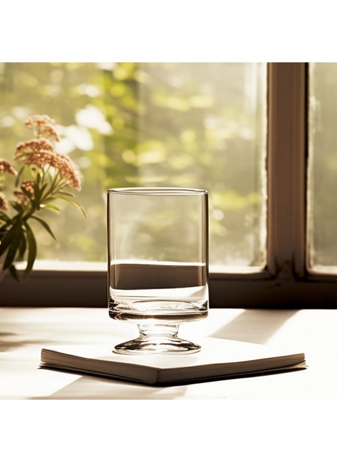 CYS EXCEL CYS EXCEL Glass Hurricane Pillar Candle Holder (H:6" W:3.75") | Multiple Size Choices Short Stem Candle Centerpieces | Stemmed Glass Cylinder Candle Vase  - Image 4