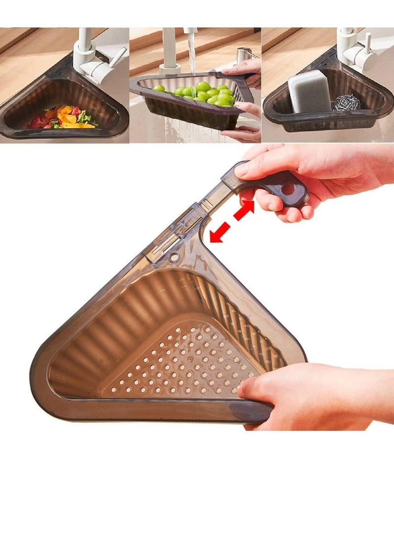 Sink Drain Strainer Basket Kitchen Food Catcher Filter Sink Waste Adjustable Retractable Sink Strainer Organizer Swan Sink Corner Strainer - Image 1