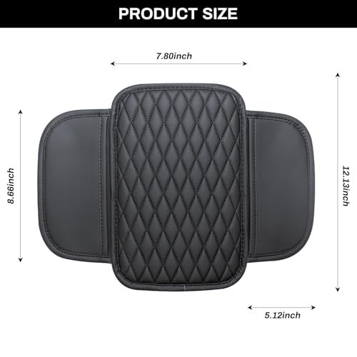 Ouzorp Car Center Console Cover, Upgraded Microfiber Leather Car Arm Rest Cover with 2 Storage Bags, Universal Armrest Cover for Car Storage Box Car Interior Accessories Protector for Most Vehicle - Image 2