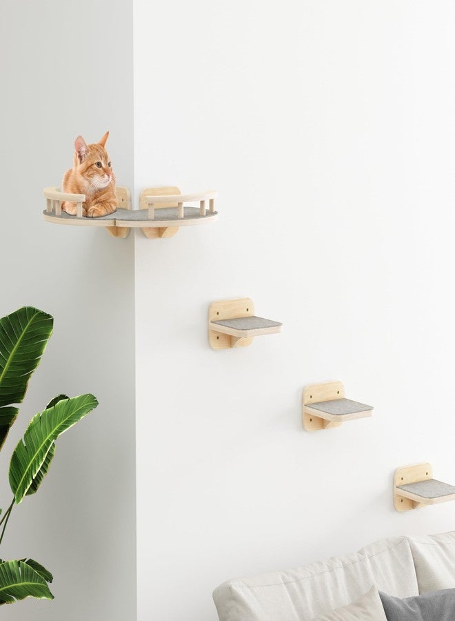 Megidok Modern Cat Wall Furniture - Cat Climbing Shelves with 3 Steps, Hammock & Perches - Up to 22Lbs - Image 1