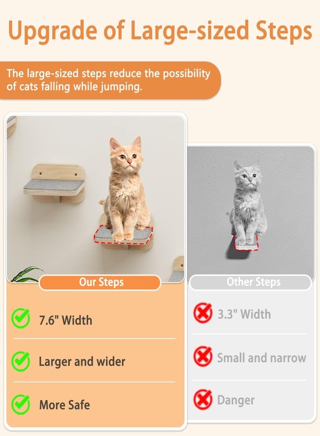 Megidok Modern Cat Wall Furniture - Cat Climbing Shelves with 3 Steps, Hammock & Perches - Up to 22Lbs - Image 4