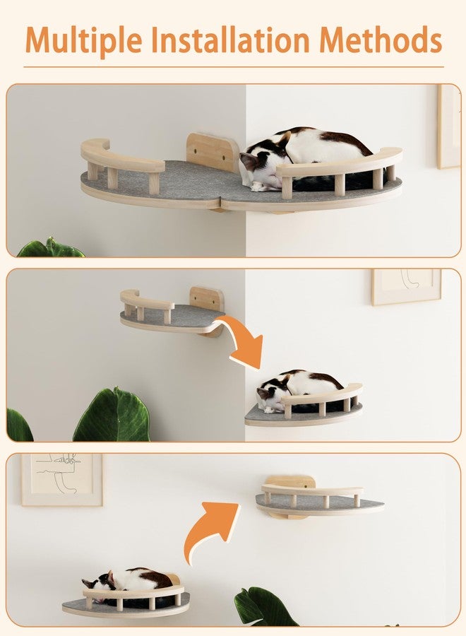 Megidok Modern Cat Wall Furniture - Cat Climbing Shelves with 3 Steps, Hammock & Perches - Up to 22Lbs - Image 3