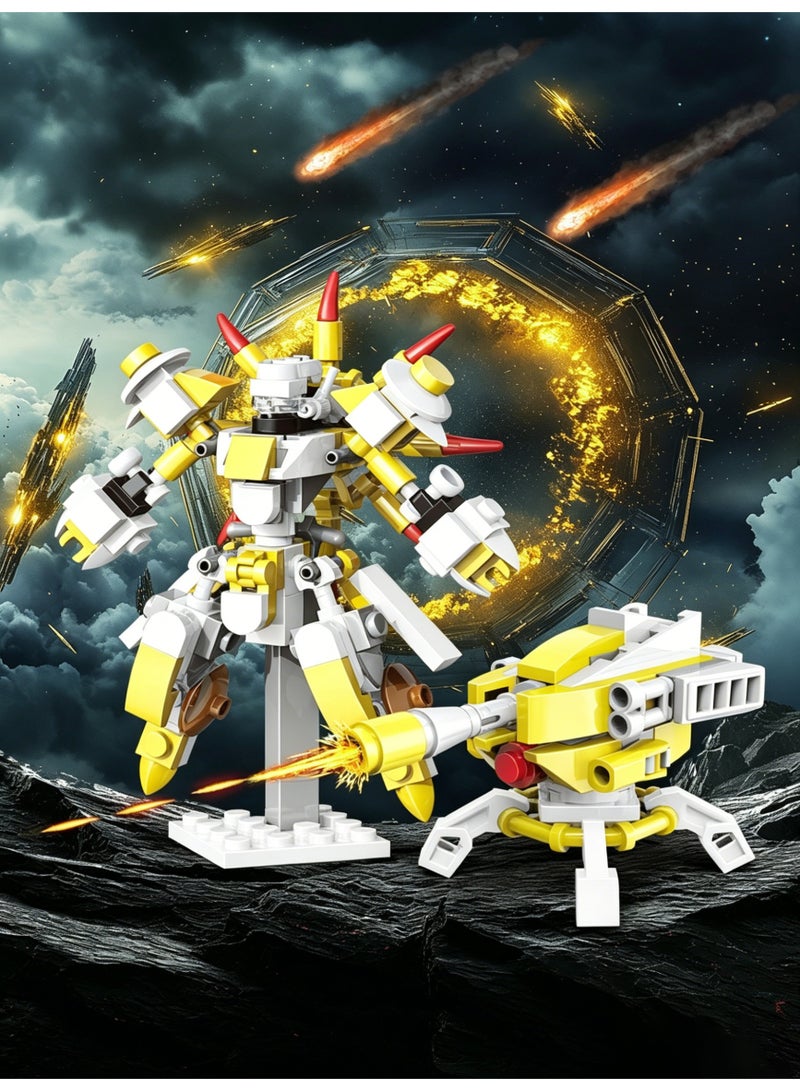 2 In 1 Berserker Mecha Warrior Building Blocks Set Posable Sci Fi Combat Bricks Kit 159 Pcs ABS Constructible Action Figure With Fully Movable Joints STEM Educational Building Toy Gift For Kids Boys Girls Ages 6 And Up Birthday Holiday Home Desktop Hobby Collection Display - Image 1