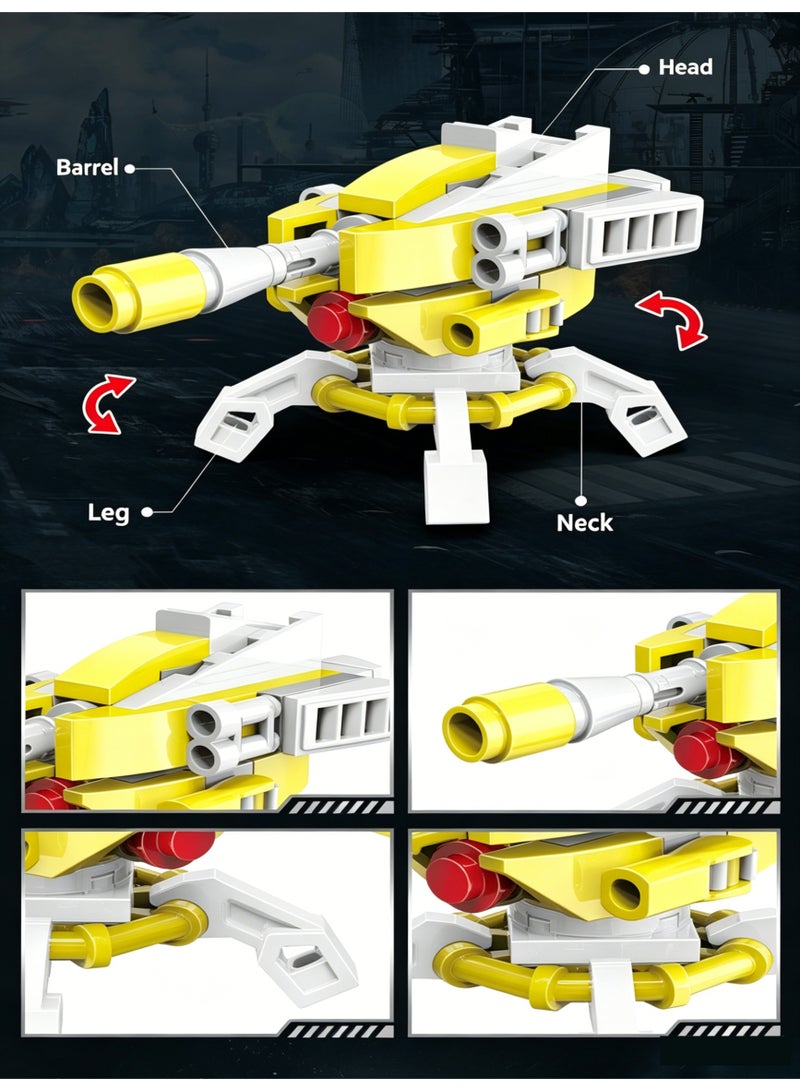 2 In 1 Berserker Mecha Warrior Building Blocks Set Posable Sci Fi Combat Bricks Kit 159 Pcs ABS Constructible Action Figure With Fully Movable Joints STEM Educational Building Toy Gift For Kids Boys Girls Ages 6 And Up Birthday Holiday Home Desktop Hobby Collection Display - Image 4