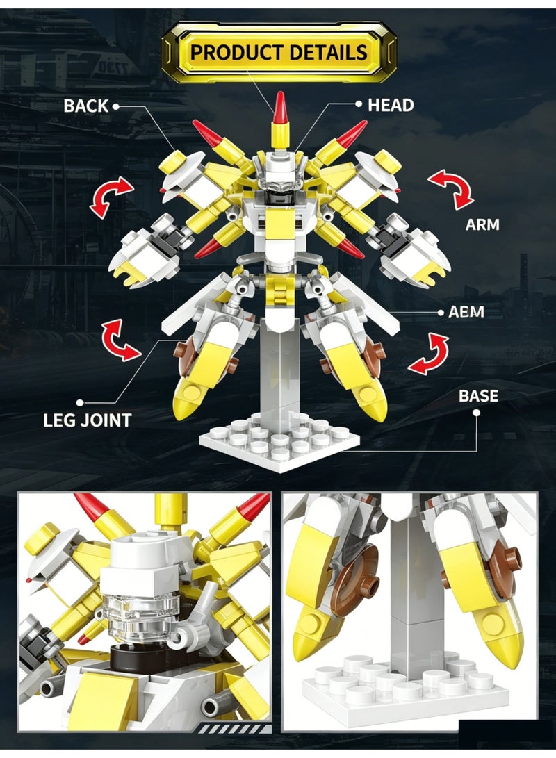 2 In 1 Berserker Mecha Warrior Building Blocks Set Posable Sci Fi Combat Bricks Kit 159 Pcs ABS Constructible Action Figure With Fully Movable Joints STEM Educational Building Toy Gift For Kids Boys Girls Ages 6 And Up Birthday Holiday Home Desktop Hobby Collection Display - Image 3