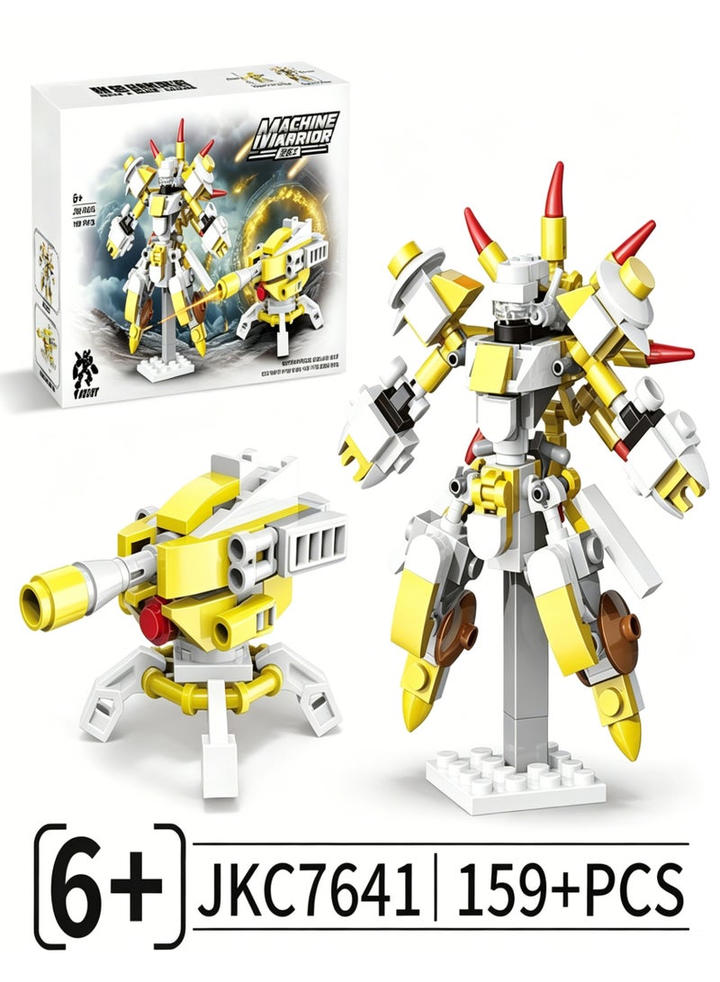 2 In 1 Berserker Mecha Warrior Building Blocks Set Posable Sci Fi Combat Bricks Kit 159 Pcs ABS Constructible Action Figure With Fully Movable Joints STEM Educational Building Toy Gift For Kids Boys Girls Ages 6 And Up Birthday Holiday Home Desktop Hobby Collection Display - Image 2