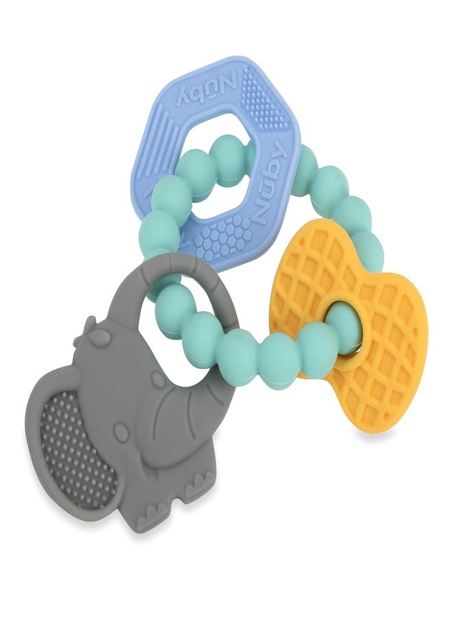 Nuby Chewy Charms Key Silicone Teether, Neutral, 1 Count (Pack of 1) - Image 1