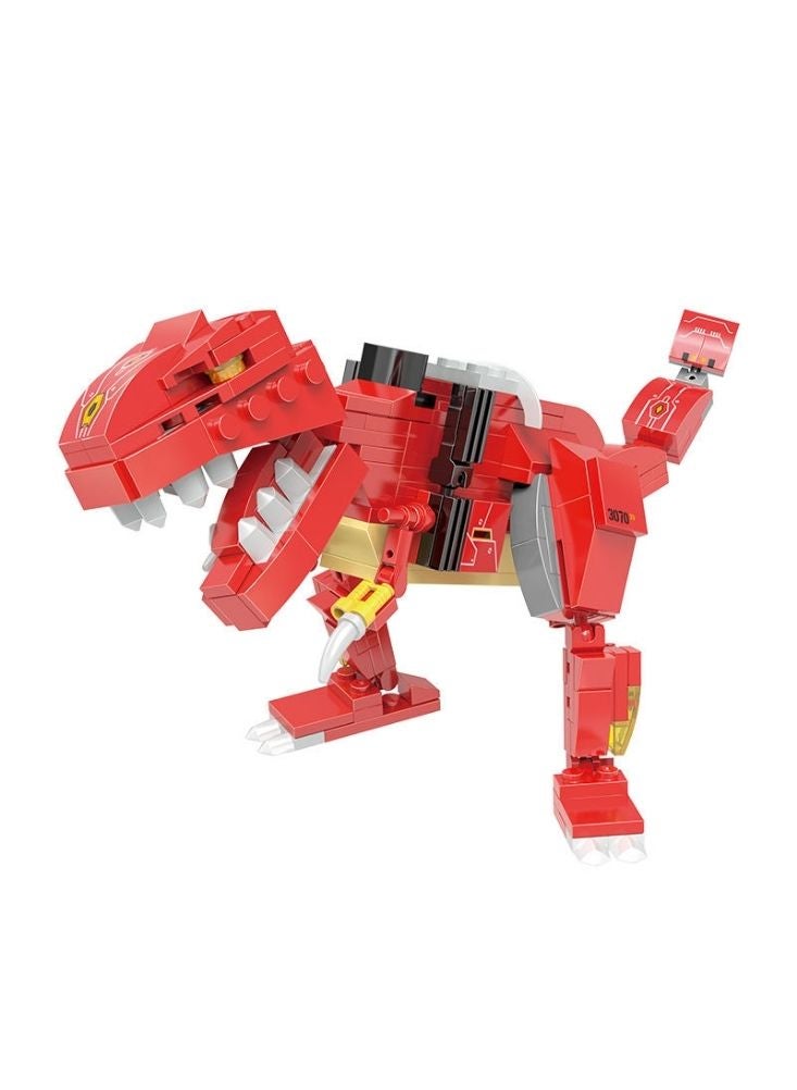 بريميم مجموعة مكعبات بناء ديناصور التيرانوصور - لعبة مكعبات حمراء متحولة إبداعية للأطفال - Image 2