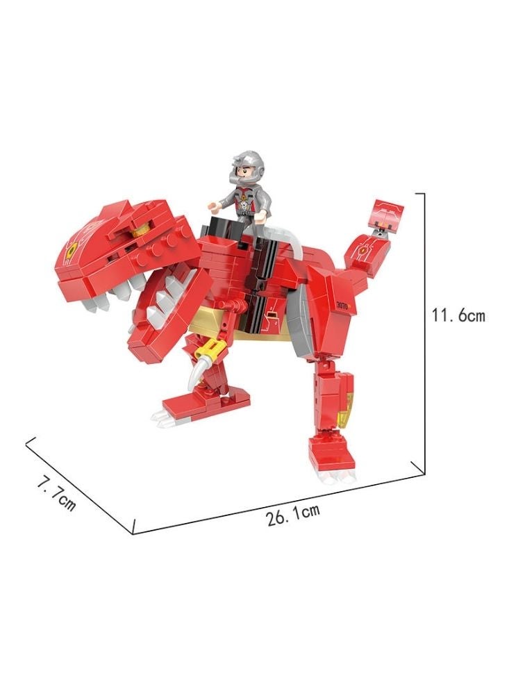 بريميم مجموعة مكعبات بناء ديناصور التيرانوصور - لعبة مكعبات حمراء متحولة إبداعية للأطفال - Image 4