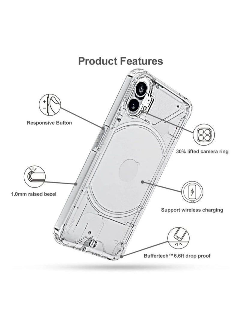 Raxoom Nothing Phone 1 Case with Nothing Phone 1 Screen Protector Tempered Glass, Hybrid Shockproof Bumper Hard Acrylic + TPU Back Cover Phone Case - Image 5