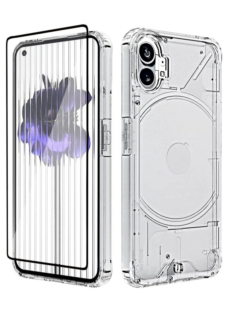 Raxoom Nothing Phone 1 Case with Nothing Phone 1 Screen Protector Tempered Glass, Hybrid Shockproof Bumper Hard Acrylic + TPU Back Cover Phone Case - Image 1