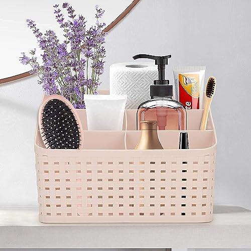 Entisia Multipurpose Desk Organizer Plastic Unbreakable Spoon Holder,Pen & Pencil Stand,Dressing Table Organizer,Comb Stand,Remote & Mobile Stand with 5 Division, for Home,Office,Kitchen,20X15X5 Cm - Image 4