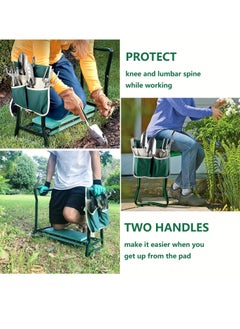 Generic Garden folding cloth bag set kneeling stool sitting chair dual-purpose gardening tools  - Image 3