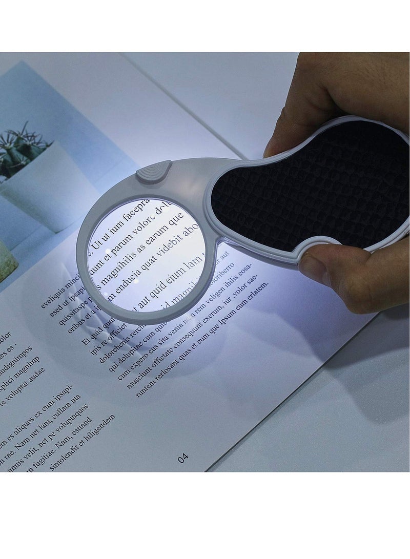 Excefore 5X Magnifying Glass with Light, LED Handheld Pocket Magnifier Small Illuminated Folding Hand Held Lighted Magnifier for Reading Jewellers Jewellery Coins Hobby Travel Inspection Crafts(45 Mm Diameter)  - Image 2