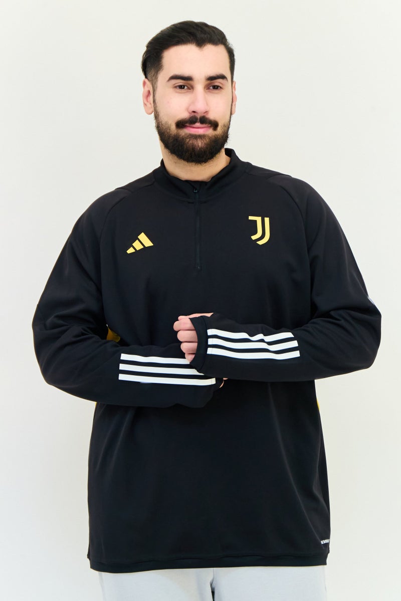 Adidas سويت شيرت رياضي للرجال بأكمام طويلة، أسود - Image 1