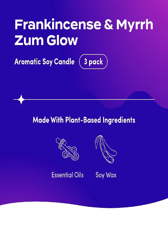 Indigo Wild Zum Glow Soy Candle - Frankincense and Myrrh - 7 oz (3 Pack) - Image 1