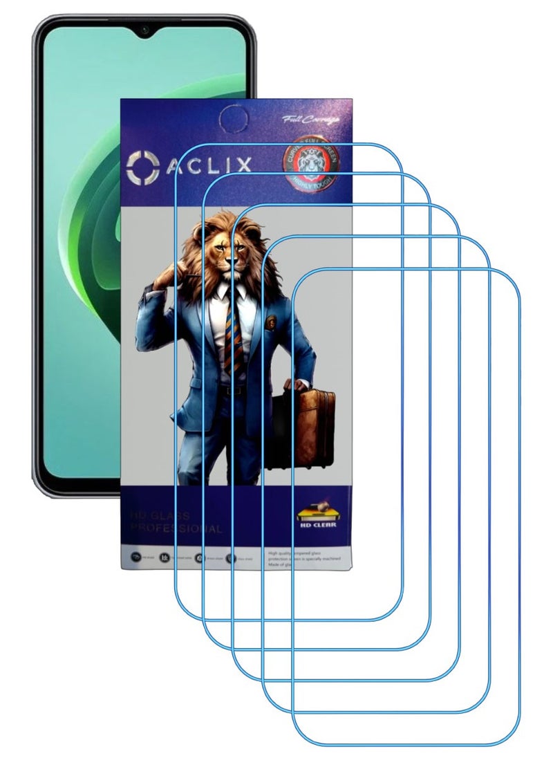 ACLIX 5 Pieces Antistatic ESD Dustproof Premium Quality High Definition Clear Tempered Glass Screen Protector Designed For Xiaomi Redmi Note 11E - Image 1