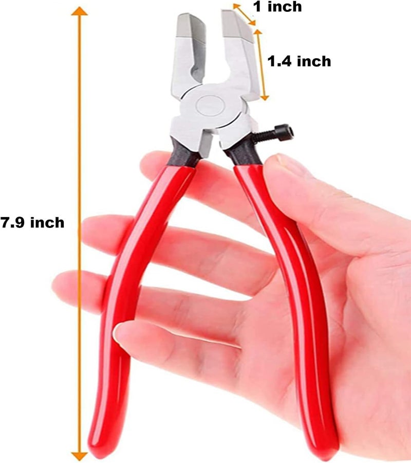 MFDSJ 8 Inch Key Fob Pliers Attach Rubber Tips, Glass Running Plier for Key Fob Hardware Install and Stained Glass Work, with Adjustable Screw - Image 5
