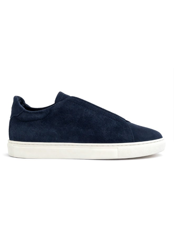 Diffindo Men'S Genuine Leather Suede Sneakers Size 41 - Dark Blue - Image 2