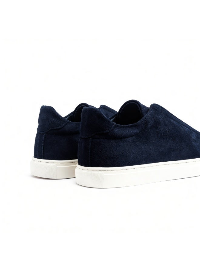 Diffindo Men'S Genuine Leather Suede Sneakers Size 41 - Dark Blue - Image 3