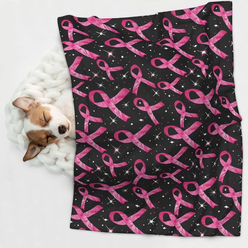 Breast Cancer Awareness B Print Dog Blanket Super Soft Pet Blanket (sizename) Velvet Double Sided Blankets Protection Couch for Dog Puppy Cat - Image 2
