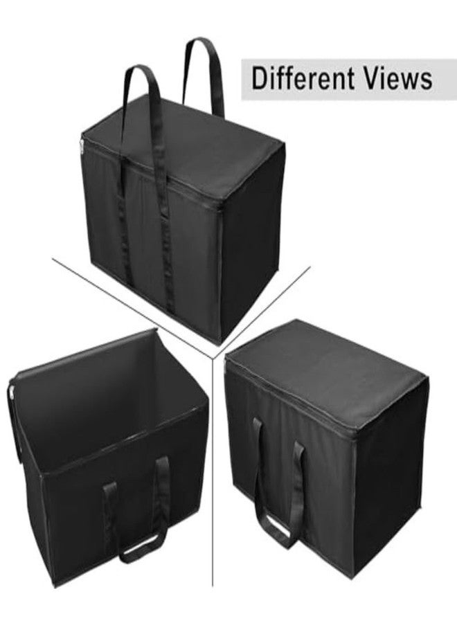 TULMAN Nylon Bag for Clothes| Document Files Storage Bag | Books,Toys Storage Bag/Cloths Organiser with Strong Handle - Black (22.5 x 16 x 14.5 Inch) - Image 3