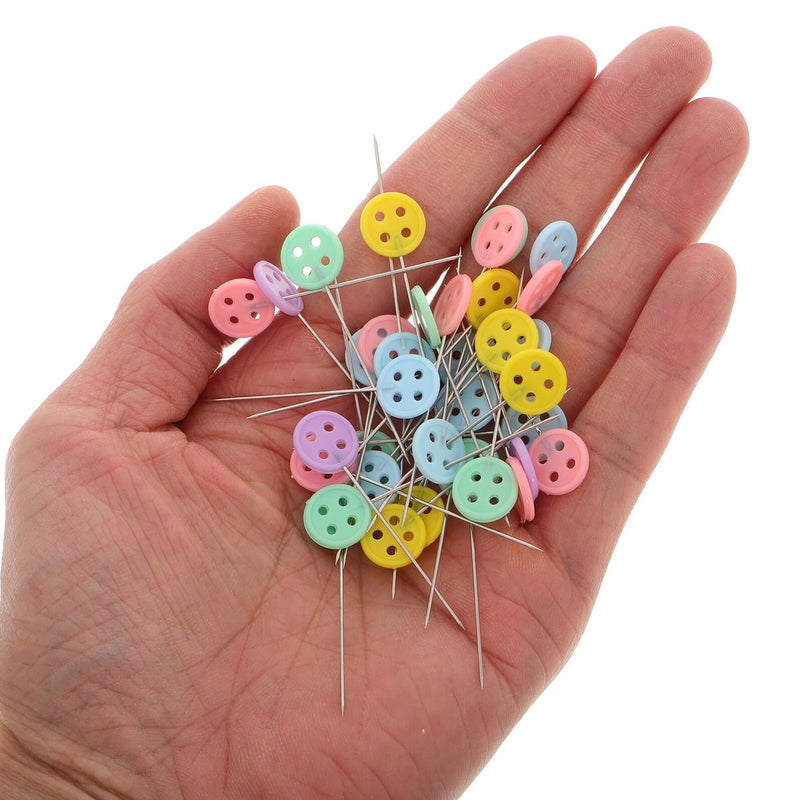 Decorative Straight Pins with Button and Bow Tie Heads for Sewing Embroidery and Quilting 200pcs - Image 5