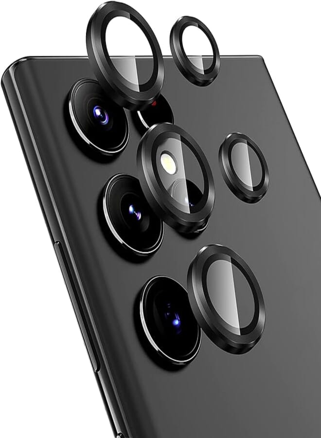 ULAK Camera Lens Protector Compatible with Samsung S22 Ultra [Aluminum Alloy Frame] [9H Hardness] Tempered Glass Camera Lens Protector for Samsung Galaxy S22 Ultra