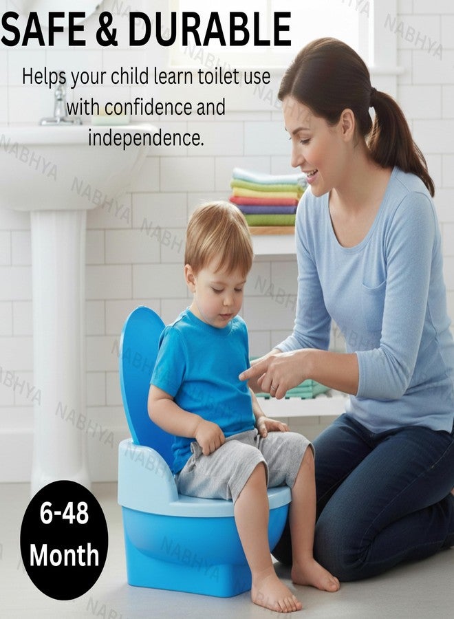 Zerya Baby Style Toilet Training Potty Seat With Upper Closing Lid, Baby Potty With Removable Bowl (Blue) - Image 4