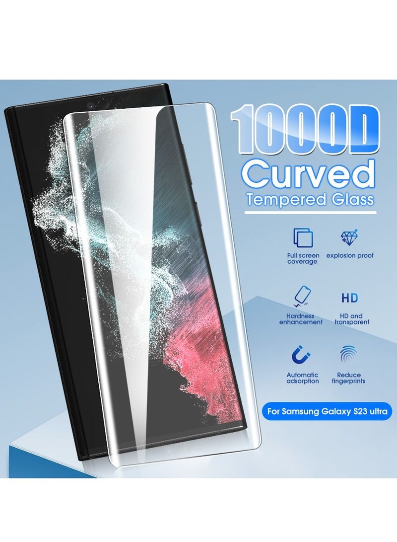 LEDIN Samsung Galaxy S23 Ultra UV Tempered Glass Screen Protector Full Glue Curved Protective Film Fingerprint Unlock - Image 2
