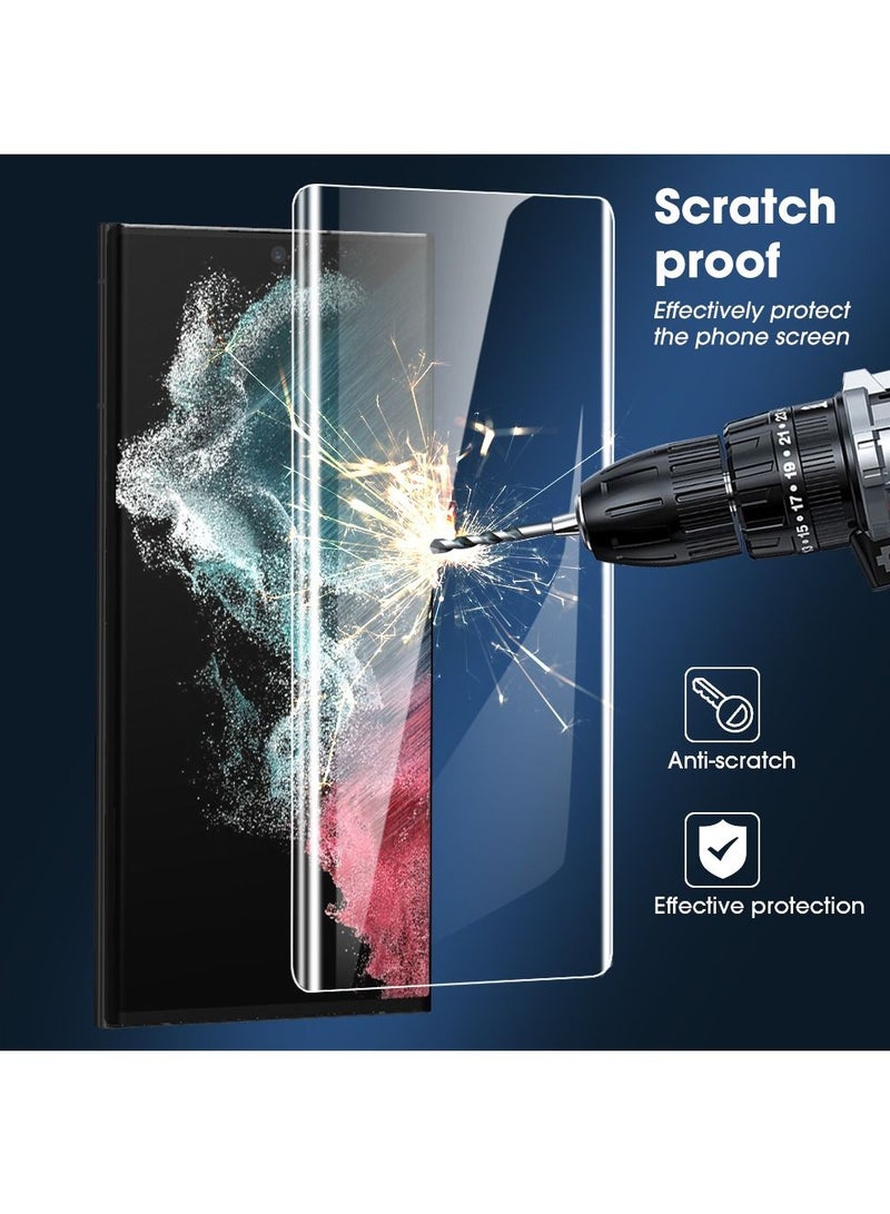 LEDIN Samsung Galaxy S23 Ultra UV Tempered Glass Screen Protector Full Glue Curved Protective Film Fingerprint Unlock - Image 3