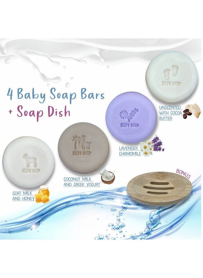 Relaxcation Set Of 4 Organic Baby Soap Bars Lavender Goat Milk Unscented And Greek Yogurt All Natural Cold Process Soap Bar For Baby Toddler And Kids Safe For Sensitive Skin Handmade In Usa  - Image 3