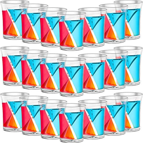Suclain 24 Pieces Split Shot Glasses Reusable Clear Plastic 2 oz Half Shot Glasses Split Cup for Bar Alcohol Bachelorette Party