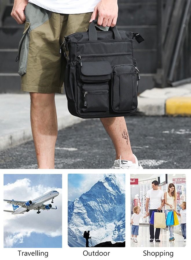 DUNISO Mens Crossbody Bag Shoulder Bag Business Bag with Adjustable Strap and Top Handle Multi-layer Functional New Trends Fashion Handbag for Shopping Travelling - Image 3