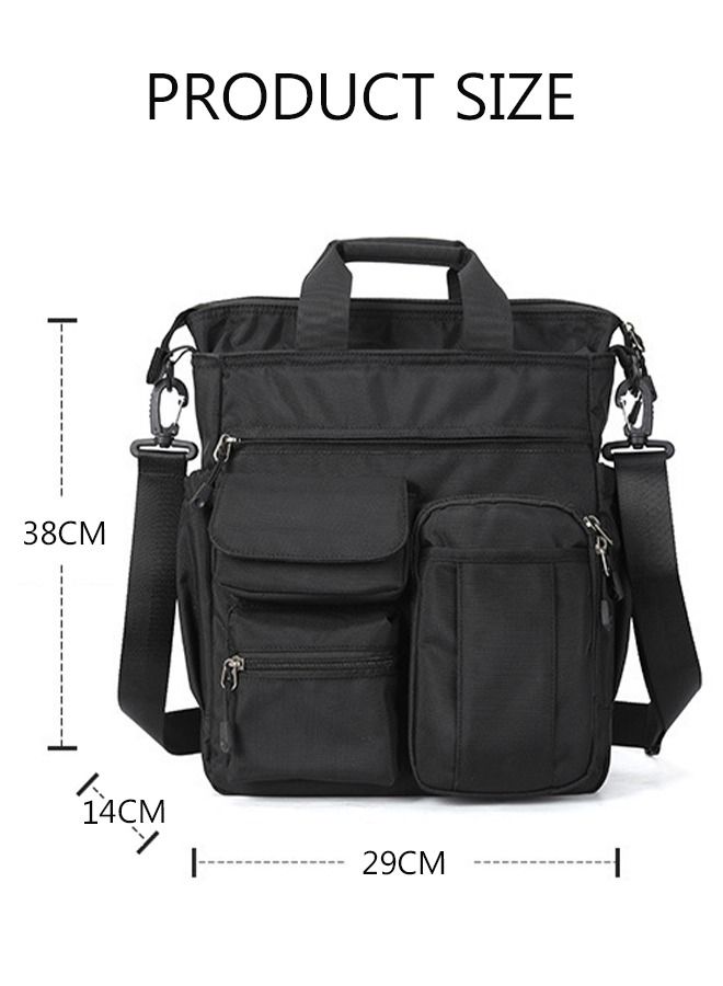 DUNISO Mens Crossbody Bag Shoulder Bag Business Bag with Adjustable Strap and Top Handle Multi-layer Functional New Trends Fashion Handbag for Shopping Travelling - Image 4